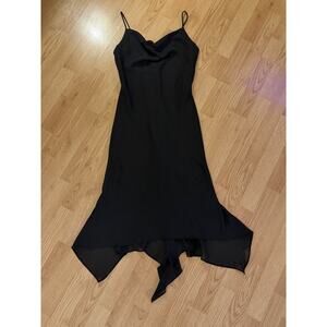 VTG Onyx Nite Y2K 90s Black Cowl Neck Dress Size 8 Whimsy Fairy Goth Witchy USA